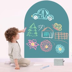 selbstklebende Magnetwand (inkl. Kreidestifte & Wischtuch)