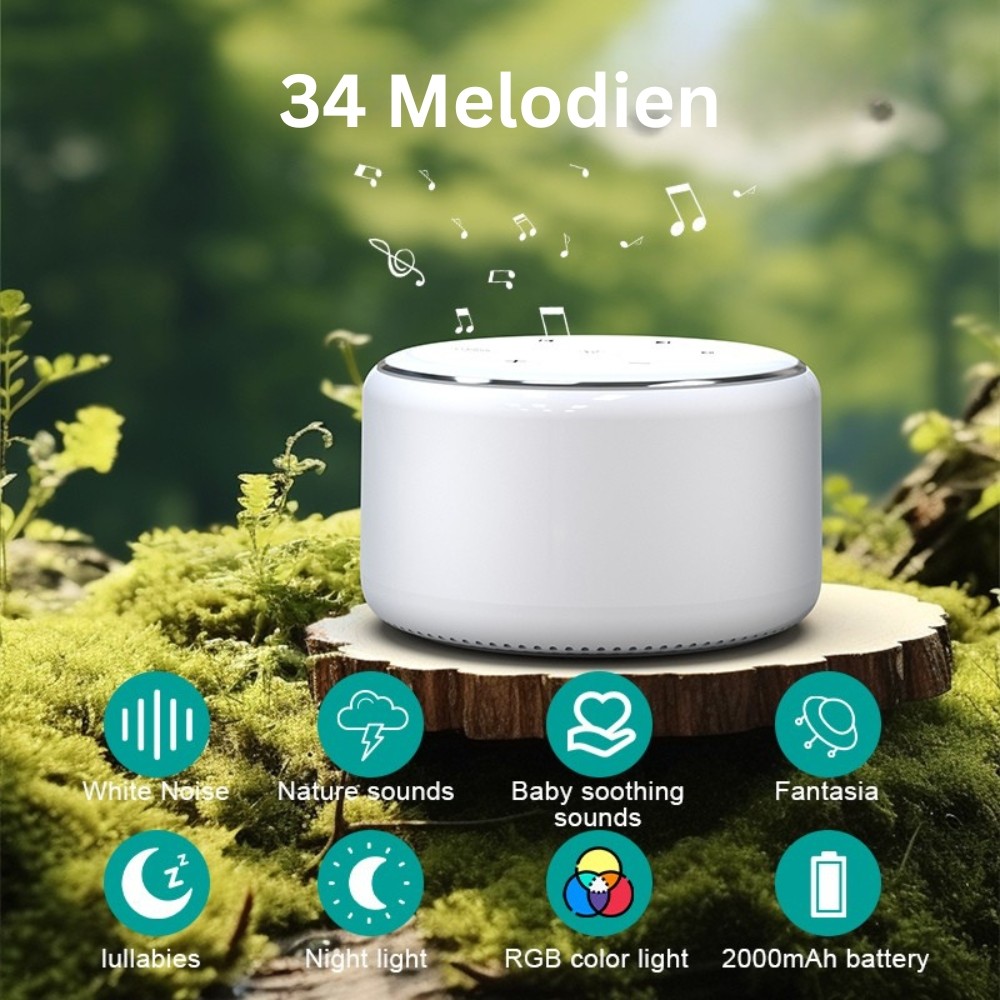 Boîte à musique apaisante avec bruit blanc et lumière RGB