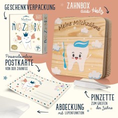 Madlino Milchzahnbox inkl. Zahnfeebrief & Lupe