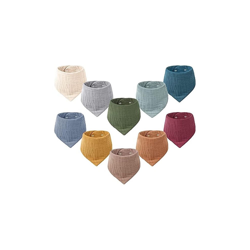 10-er Pack Baby Bandana Halstücher aus Musselin-Baumwolle