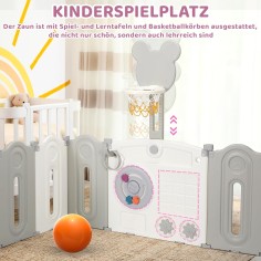 klappbares Laufgitter/ Laufstall & Spielplatz, Bär/ grau, 150 x 150 cm