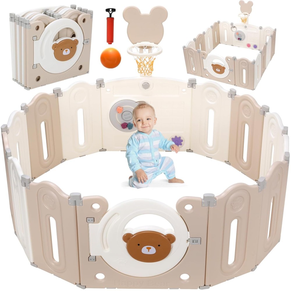 klappbares Laufgitter/ Laufstall & Spielplatz, Bär, 150 x 150 cm