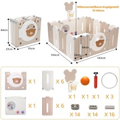 copy of klappbares Laufgitter/ Laufstall & Spielplatz, Pinguin, 150 x 150 cm