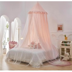 Prinzessinnen-Betthimmel Baldachin mit leuchtendem Sternendesign