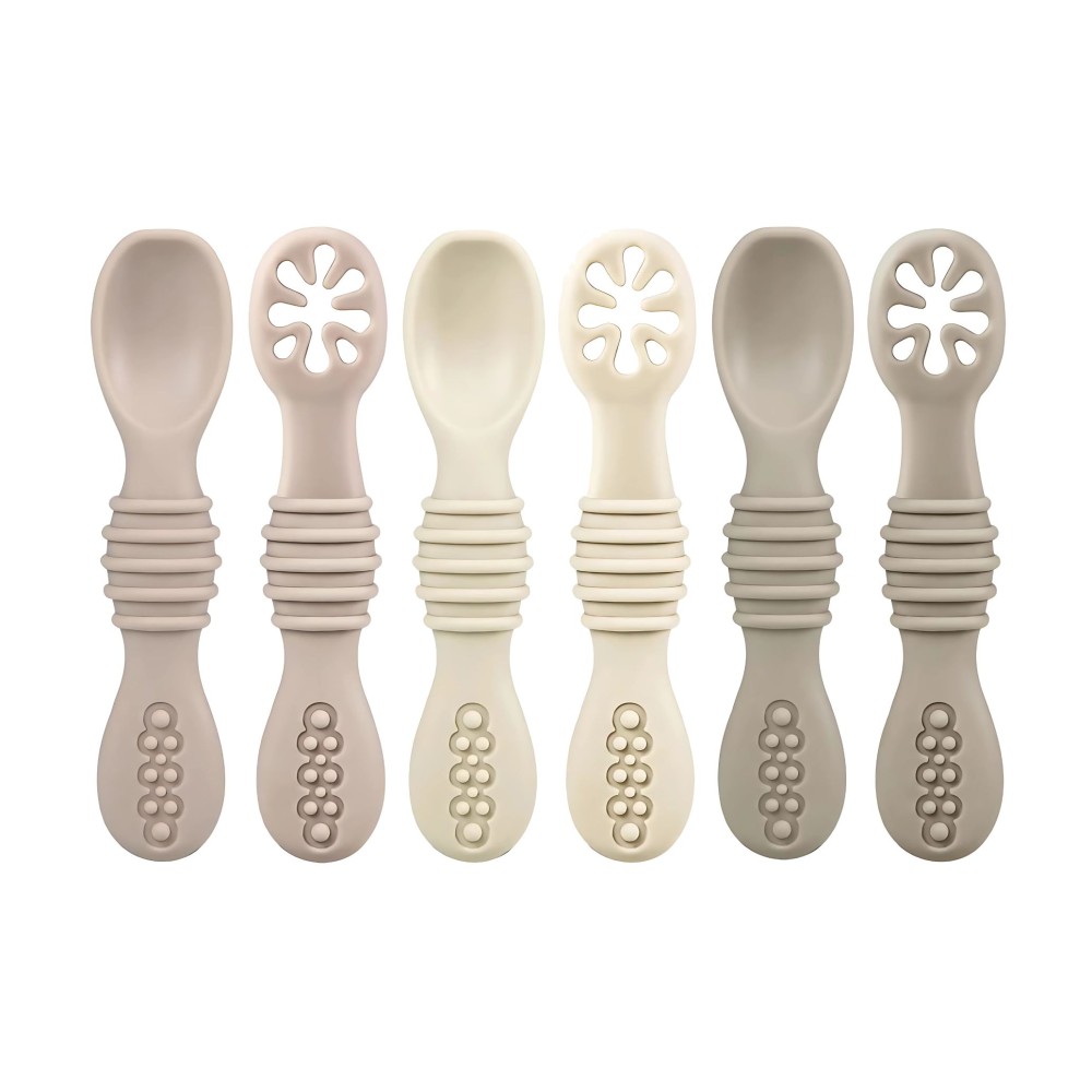 Silikon Babylöffel Set – 6 Stück weiche Lernlöffel