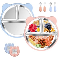 copy of Silikon Teller mit Saugknöpfen, Forest Green