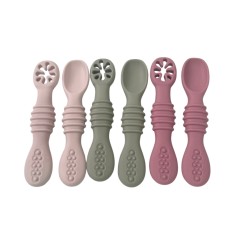Set de cuillère pour bébé en silicone - 6 pièces d'apprentissage doux