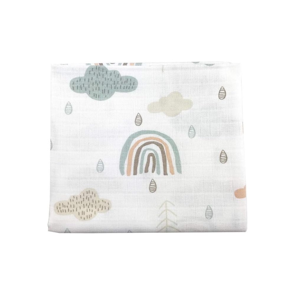 Mulltuch / Spucktücher Set, 10 Stück, ÖKO-TEX, 70x80 cm, Regenbogen