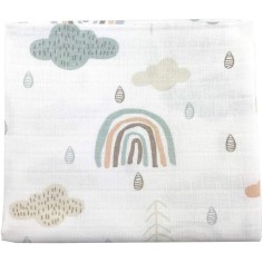 Mulltuch / Spucktücher Set, 10 Stück, ÖKO-TEX, 70x80 cm, Regenbogen