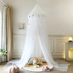 Baldachin/ Betthimmel Pom Pom, weiss