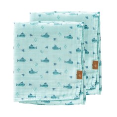 Einschlag- und Mulltuch (2er Pack), Submarine