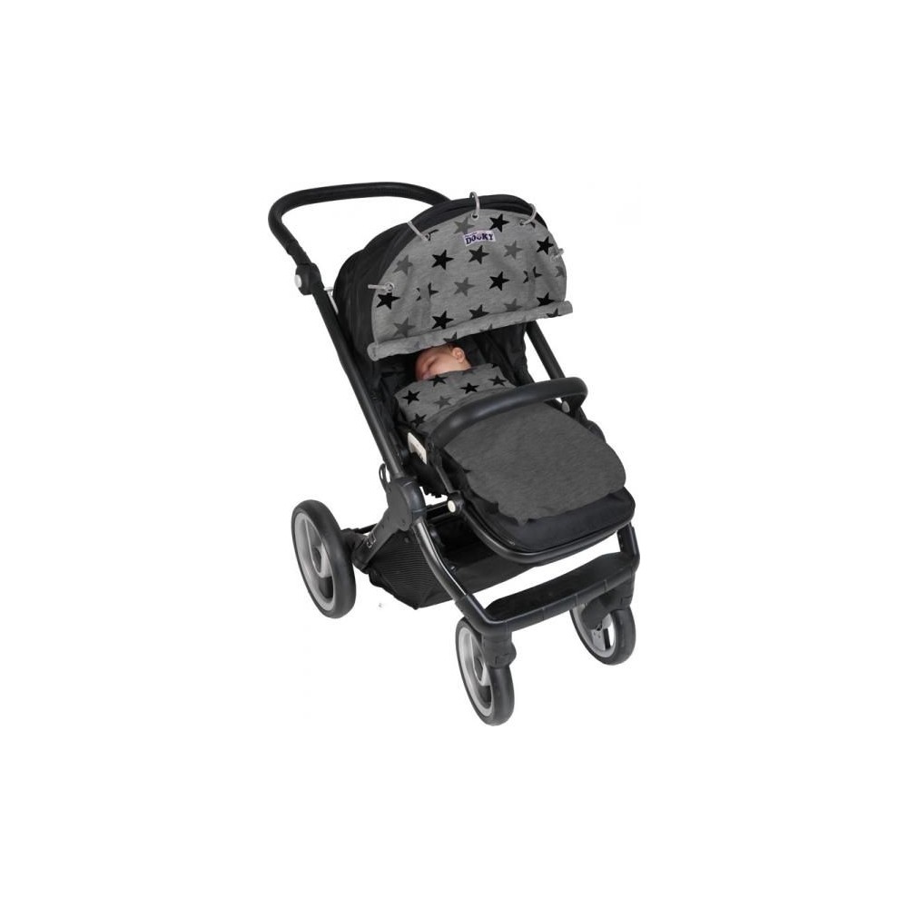 Sonnen- & Windschutz für den Kinderwagen, Grey Stars