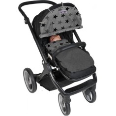 Sonnen- & Windschutz für den Kinderwagen, Grey Stars