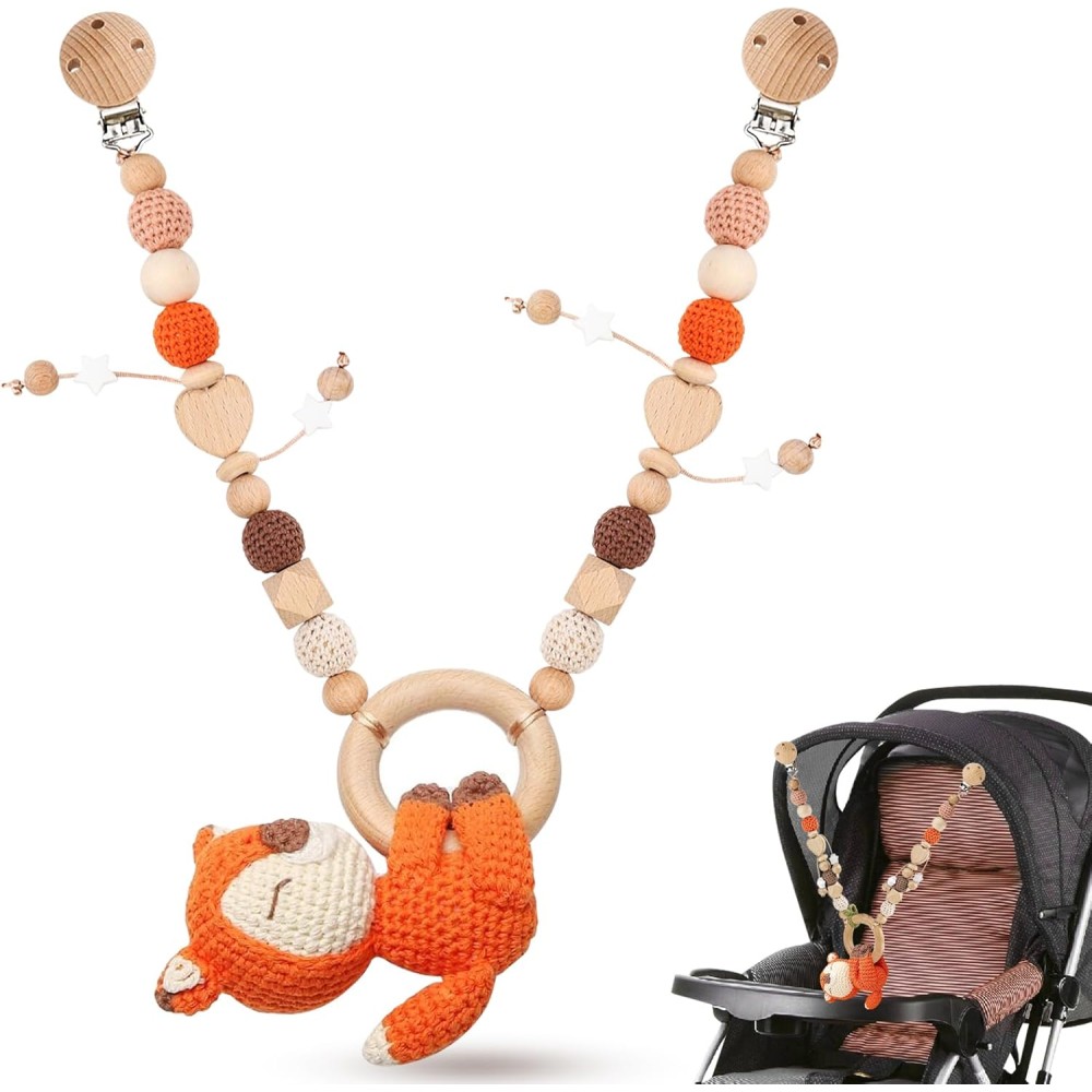 Kinderwagenkette, gehäkelt, Fuchs