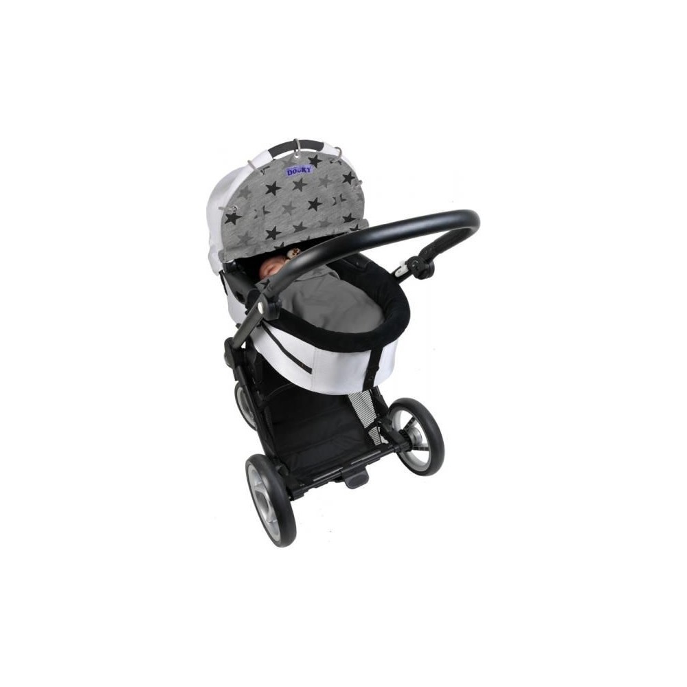 Sonnen- & Windschutz für den Kinderwagen, Grey Stars