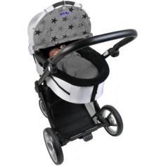 Sonnen- & Windschutz für den Kinderwagen, Grey Stars