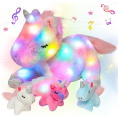 Magisches Plüschtier Einhorn-Set mit Leuchtfunktion und Musik