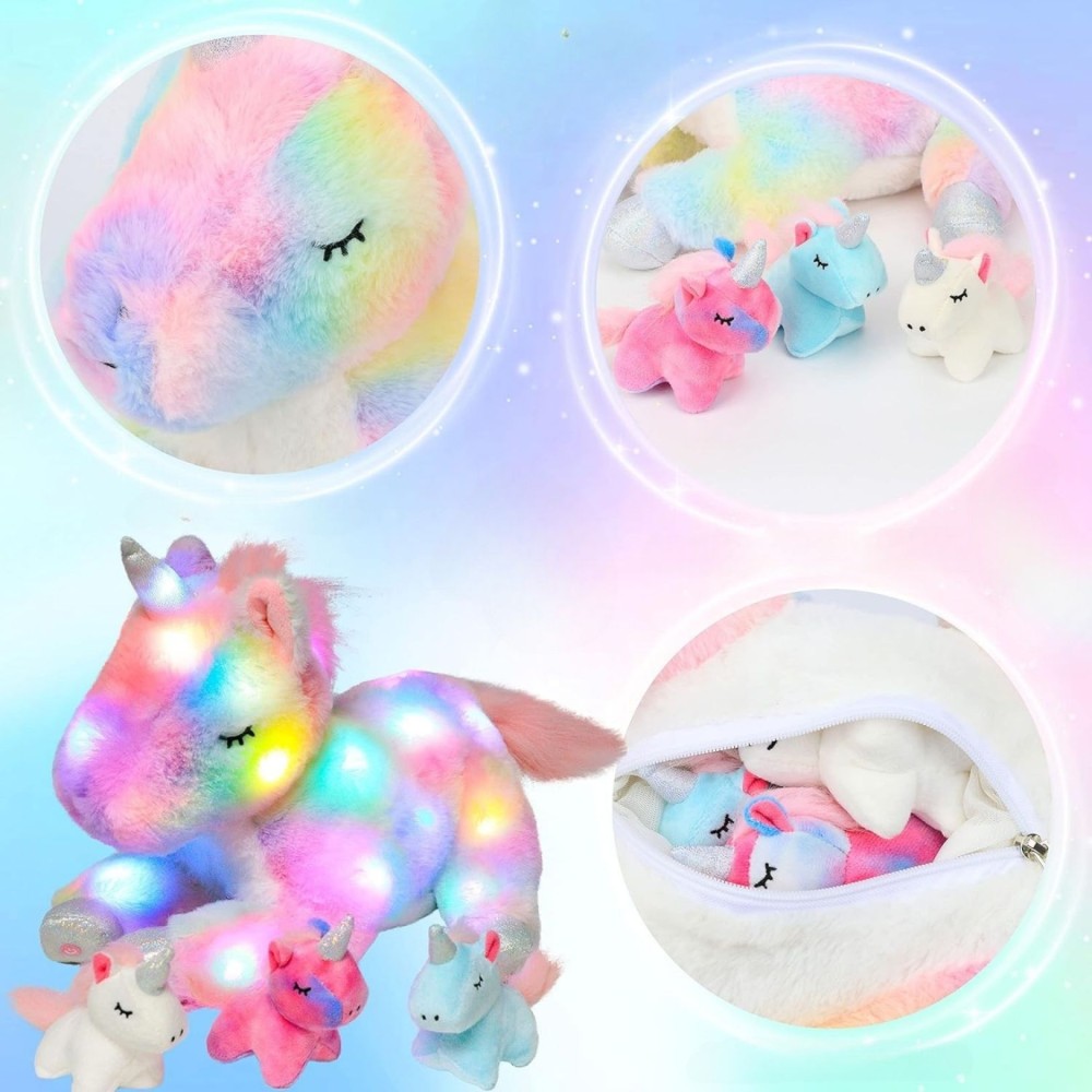 Magisches Plüschtier Einhorn-Set mit Leuchtfunktion und Musik