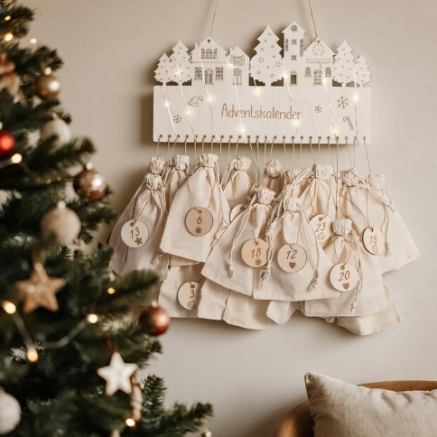 copy of Adventskalender DYI mit Jutetaschen zum Aufhängen