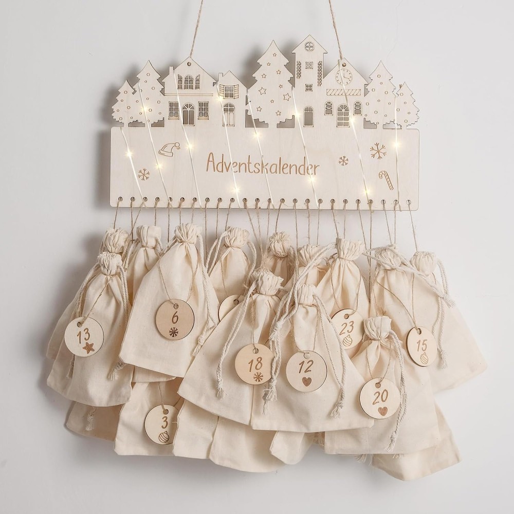 copy of Adventskalender DYI mit Jutetaschen zum Aufhängen