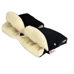 Kinderwagen Handwärmer/ Handschuhe, Wolle, Schwarz