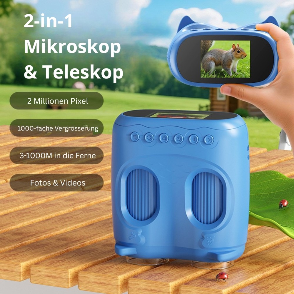 2-in-1 digitales Teleskop & Mikroskop für Kinder