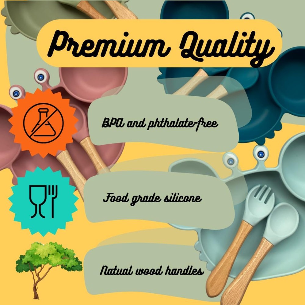 copy of Silikon Teller mit Saugknöpfen, Crab