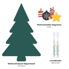 selbstklebende Magnetwand Weihnachtsbaum mit Magneten und Markern