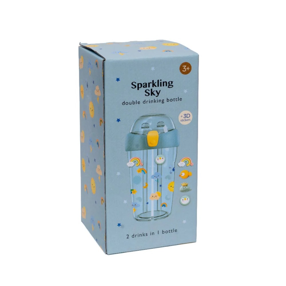 Doppel-Strohhalm-Flasche, Sparkling Sky