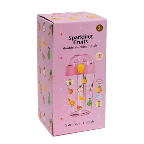 Doppel-Strohhalm-Flasche, Sparkling Fruits