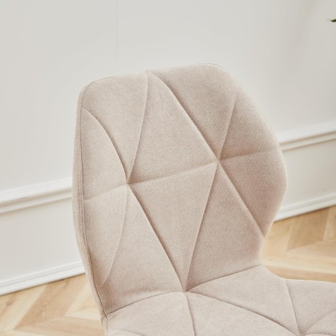 4er-Set Esszimmerstühle mit Stoffpolsterung und Metallbeinen, Soft Almond