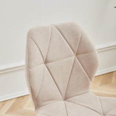 4er-Set Esszimmerstühle mit Stoffpolsterung und Metallbeinen, Soft Almond