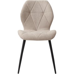 4er-Set Esszimmerstühle mit Stoffpolsterung und Metallbeinen, Soft Almond