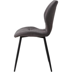 4er-Set Esszimmerstühle mit Stoffpolsterung und Metallbeinen, Grau