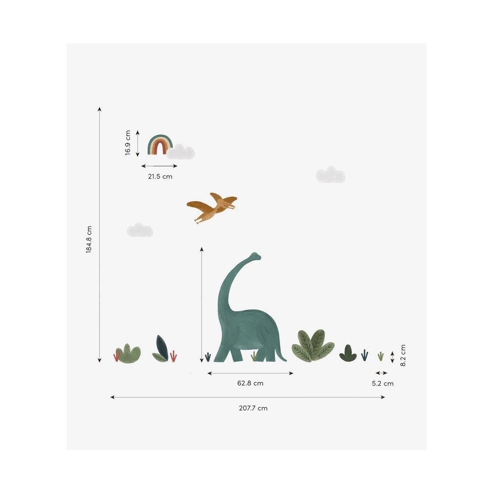 Grosser Wandsticker Dinosaurier Sunny