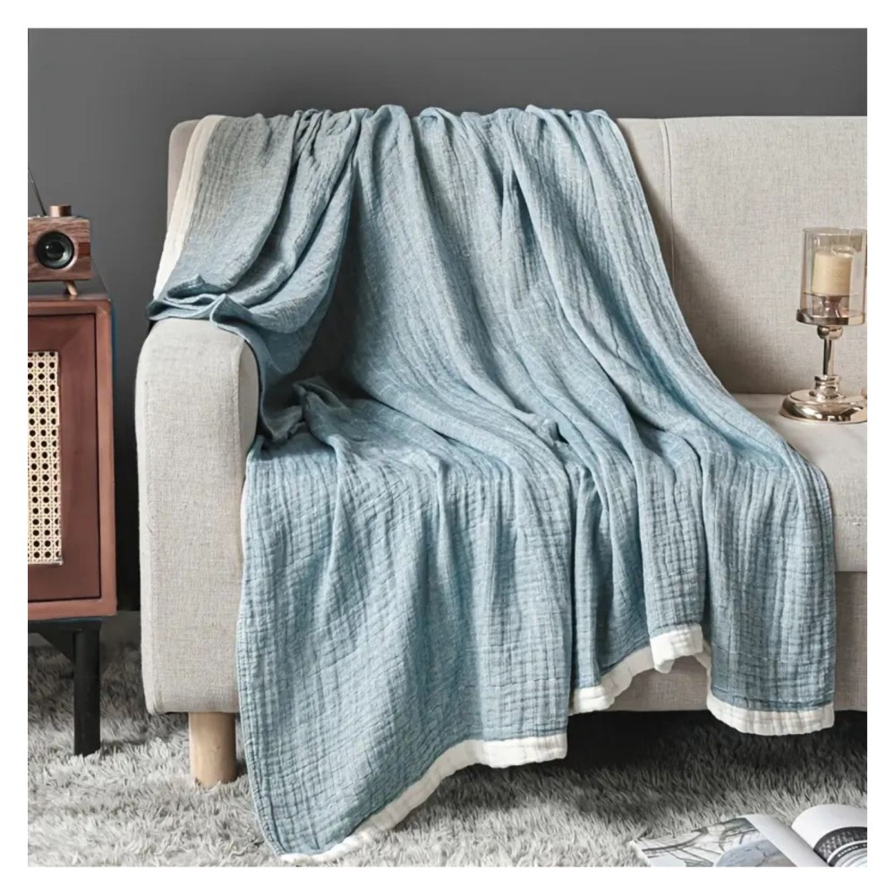 Gaze-Wurfdecke in Jacquard-Optik