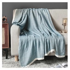 Gaze-Wurfdecke in Jacquard-Optik