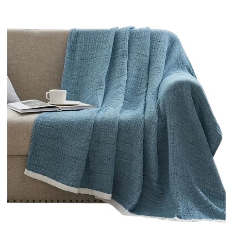 Gaze-Wurfdecke in Jacquard-Optik