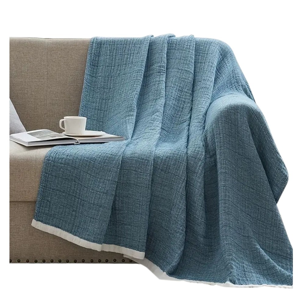 Gaze-Wurfdecke in Jacquard-Optik