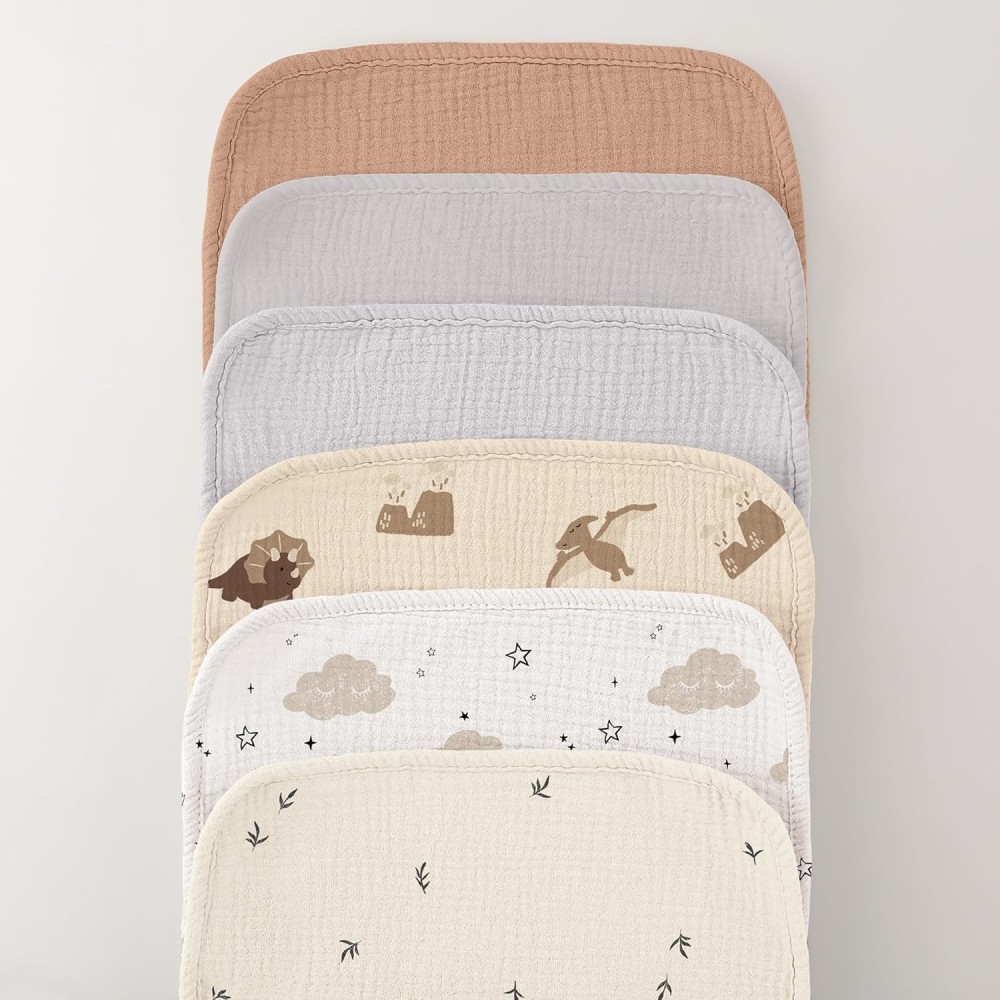 Moltontücher Baby Spucktücher Baby, 6er Pack - Ivory