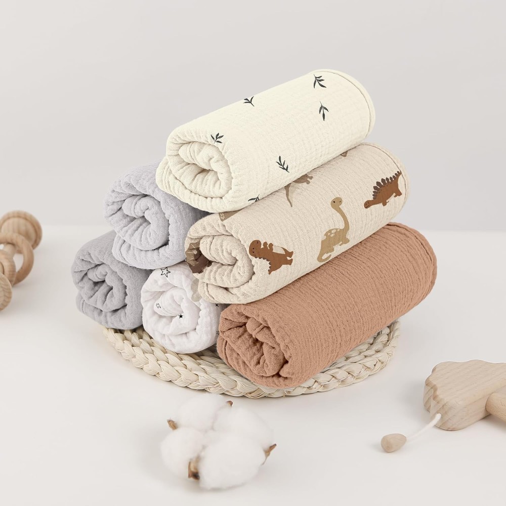 Moltontücher Baby Spucktücher Baby, 6er Pack - Ivory