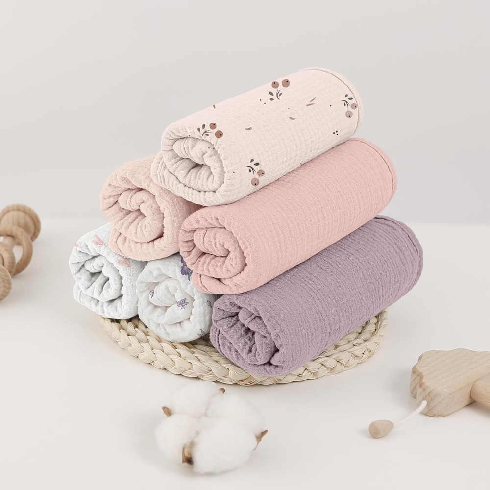 Moltontücher Baby Spucktücher Baby, 6er Pack - Rosa