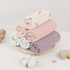 Moltontücher Baby Spucktücher Baby, 6er Pack - Rosa