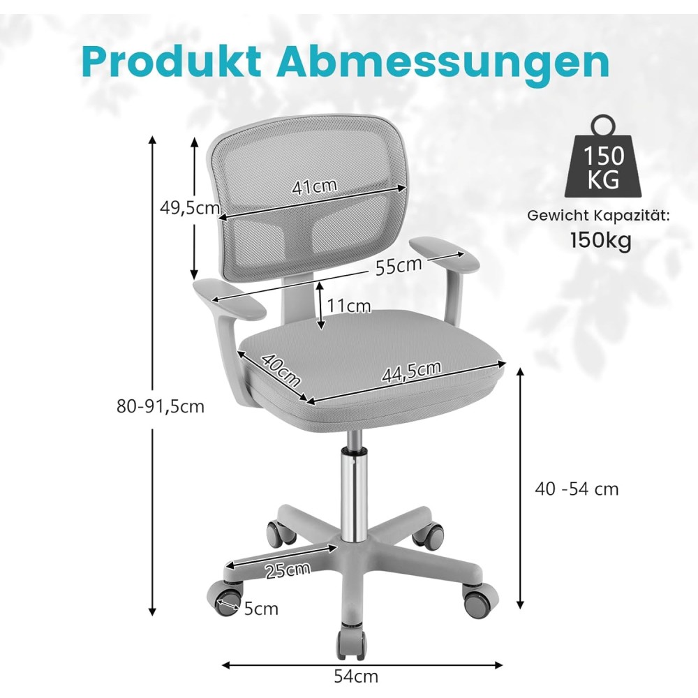 Kinderbürostuhl Ergo, Grau