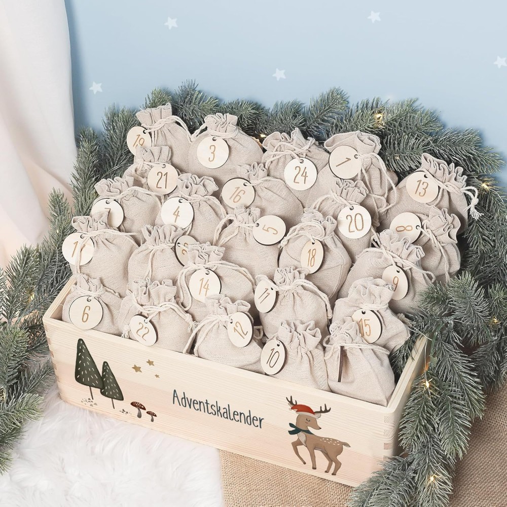 copy of Adventskalender DYI mit Jutetaschen zum Aufhängen