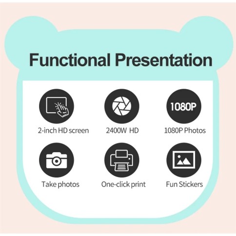 Appareil photo numérique pour enfants avec impression instantanée