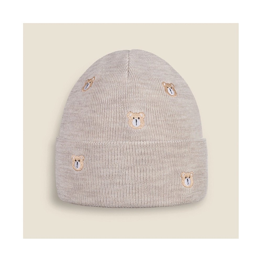 Chapeau d'hiver petit ours 100% laine mérinos