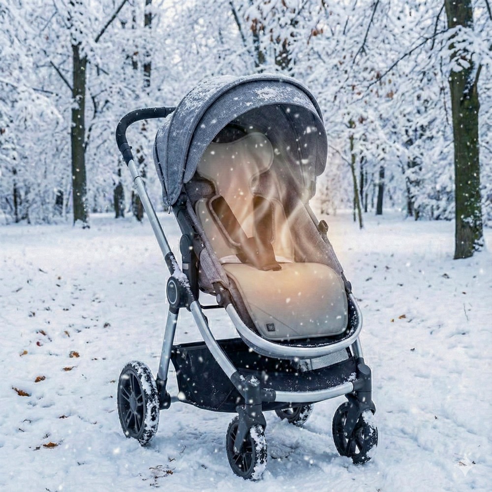 Coussin chauffant pour poussette et siège-auto