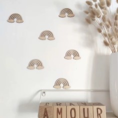 3D Holz-Wandsticker Deko Regenbogen