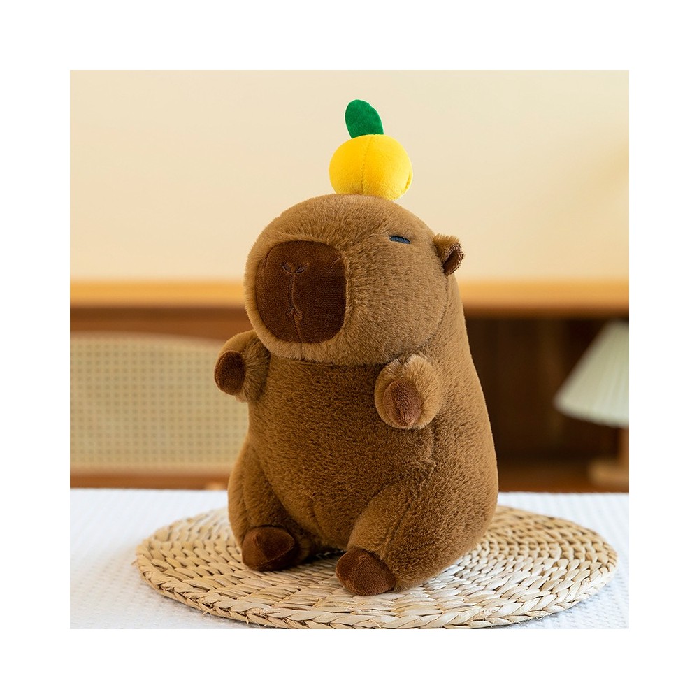 Doudou peluche Kapibara Citron